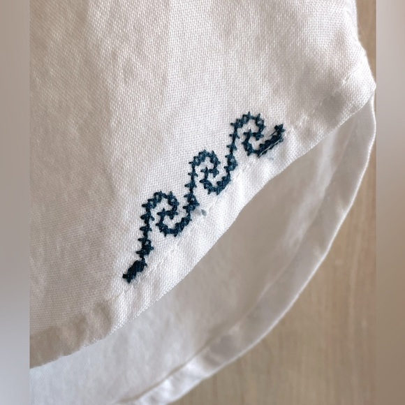 MADEWELL White Embroidered Cotton Button Down Shirt Top XS/S Women’s - Picture 6 of 14